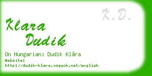 klara dudik business card